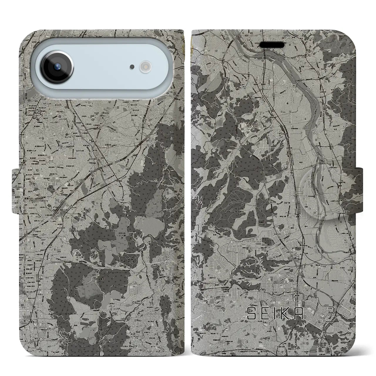 【精華(京都府)】地図柄iPhoneケース(手帳タイプ)