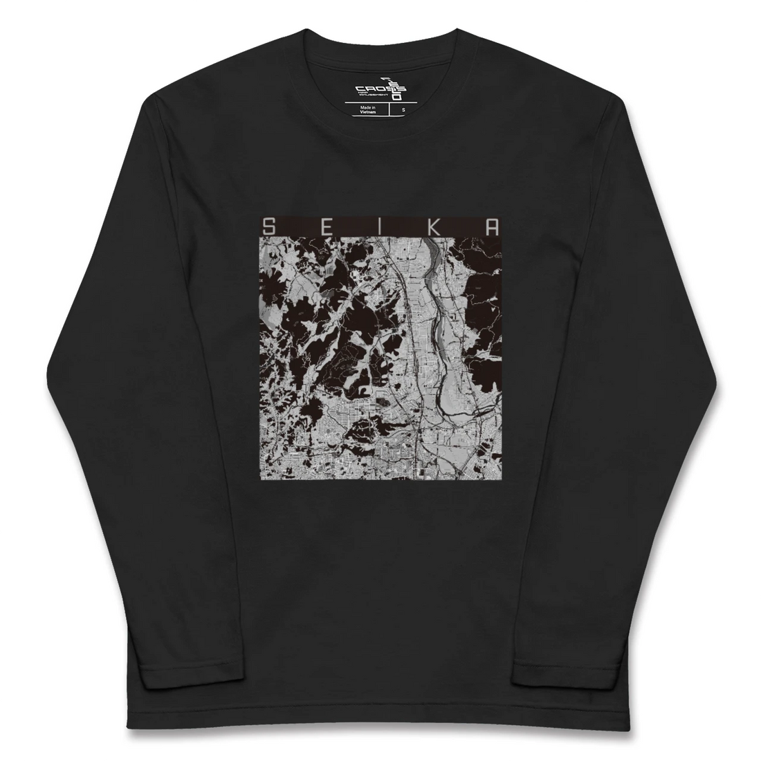 【精華(京都府)】地図柄ロングスリーブTシャツ