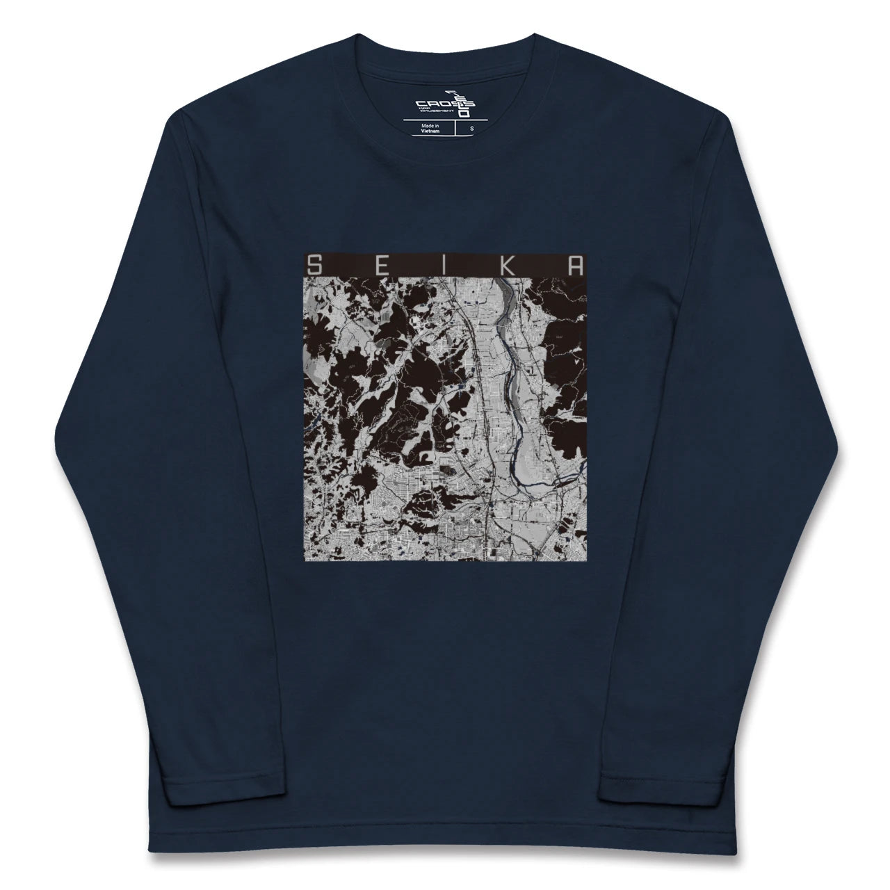 【精華(京都府)】地図柄ロングスリーブTシャツ