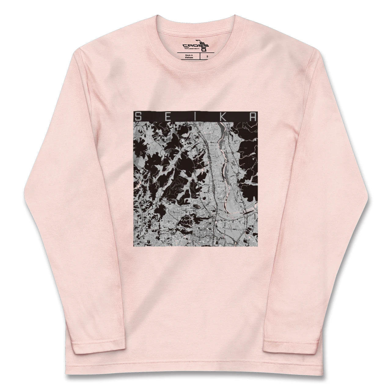 【精華(京都府)】地図柄ロングスリーブTシャツ