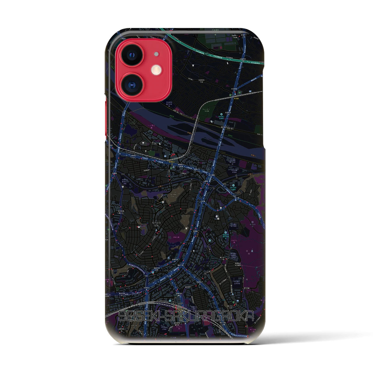 【聖蹟桜ヶ丘(東京都)】地図柄iPhoneケース(バックカバータイプ)