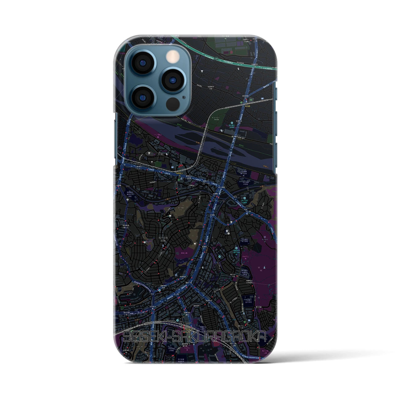 【聖蹟桜ヶ丘(東京都)】地図柄iPhoneケース(バックカバータイプ)