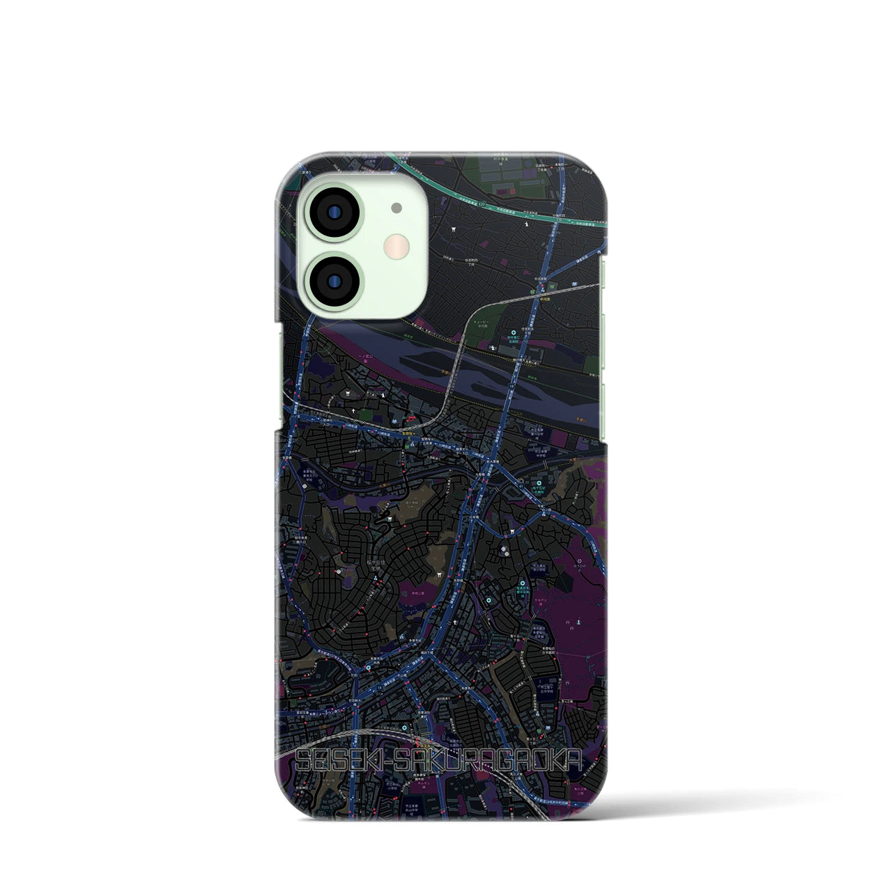 【聖蹟桜ヶ丘(東京都)】地図柄iPhoneケース(バックカバータイプ)