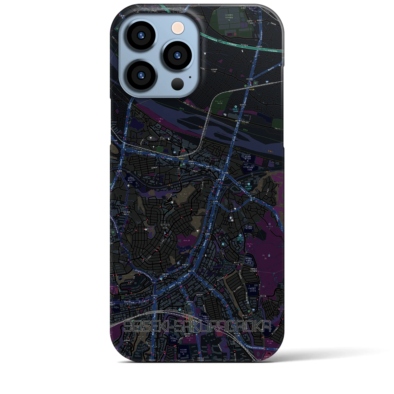 【聖蹟桜ヶ丘(東京都)】地図柄iPhoneケース(バックカバータイプ)