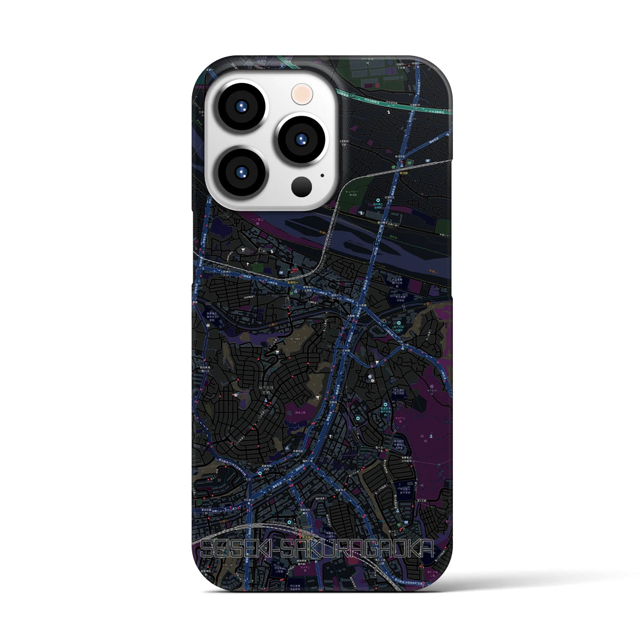 【聖蹟桜ヶ丘(東京都)】地図柄iPhoneケース(バックカバータイプ)
