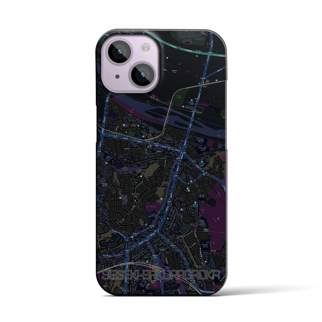 【聖蹟桜ヶ丘(東京都)】地図柄iPhoneケース(バックカバータイプ)