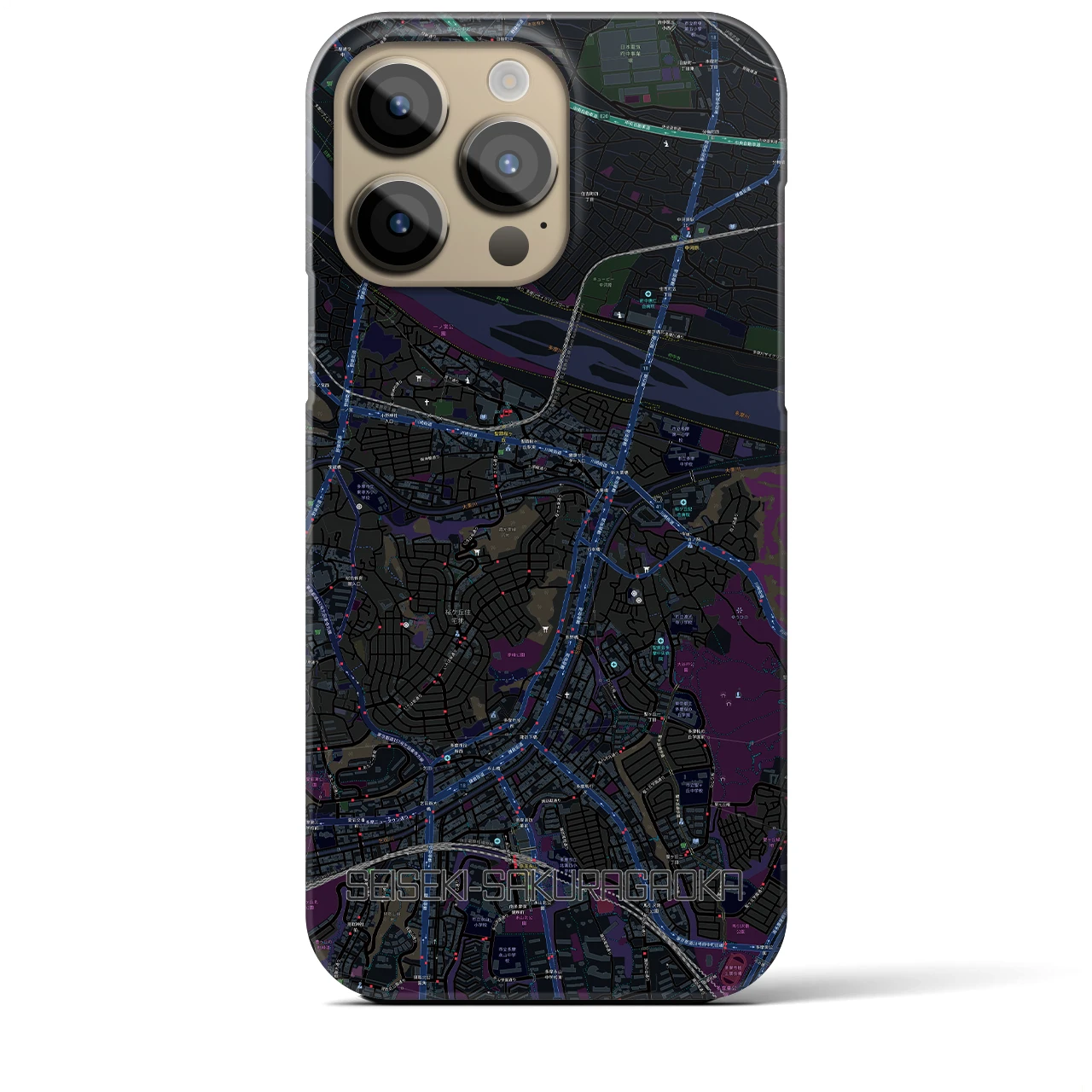 【聖蹟桜ヶ丘(東京都)】地図柄iPhoneケース(バックカバータイプ)