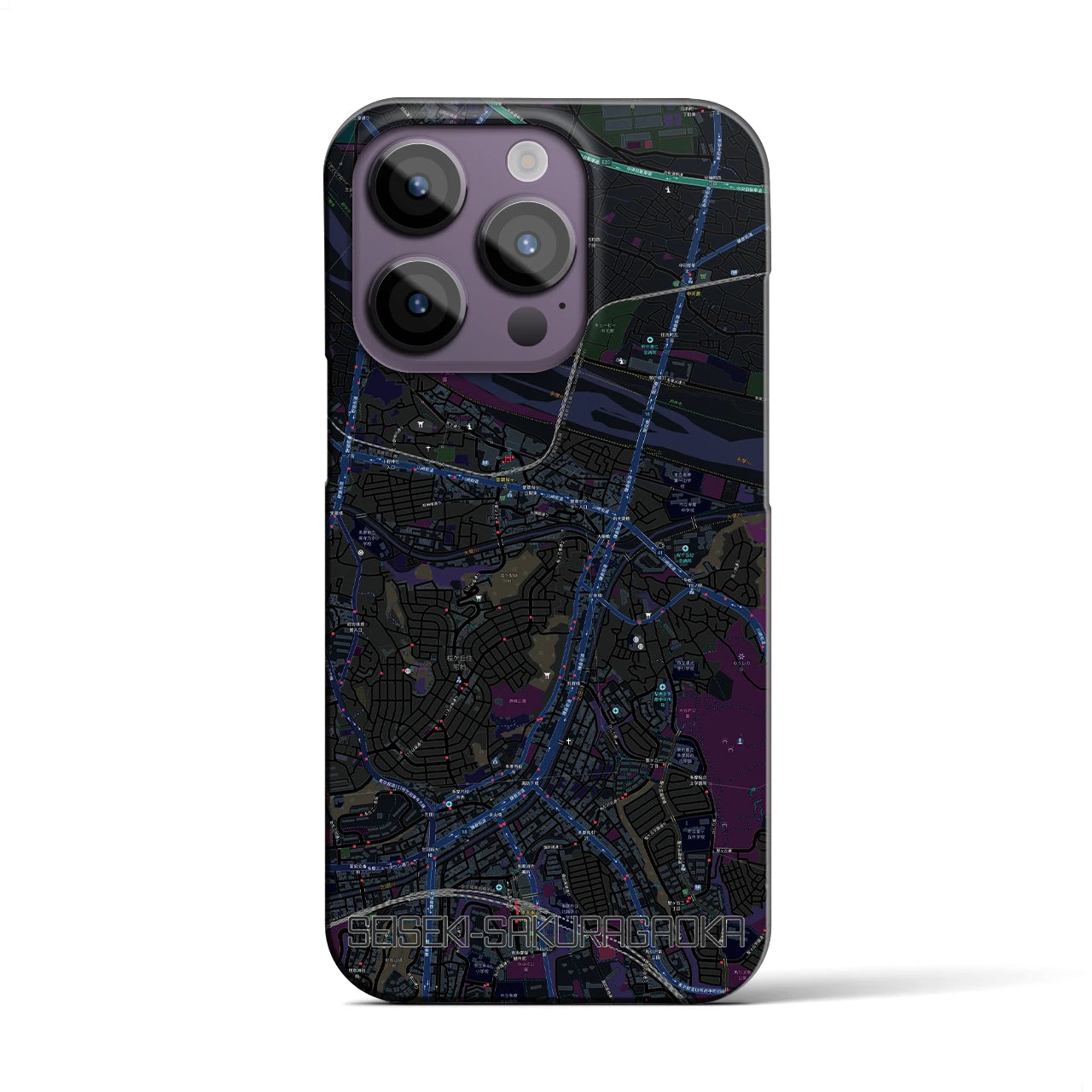 【聖蹟桜ヶ丘(東京都)】地図柄iPhoneケース(バックカバータイプ)
