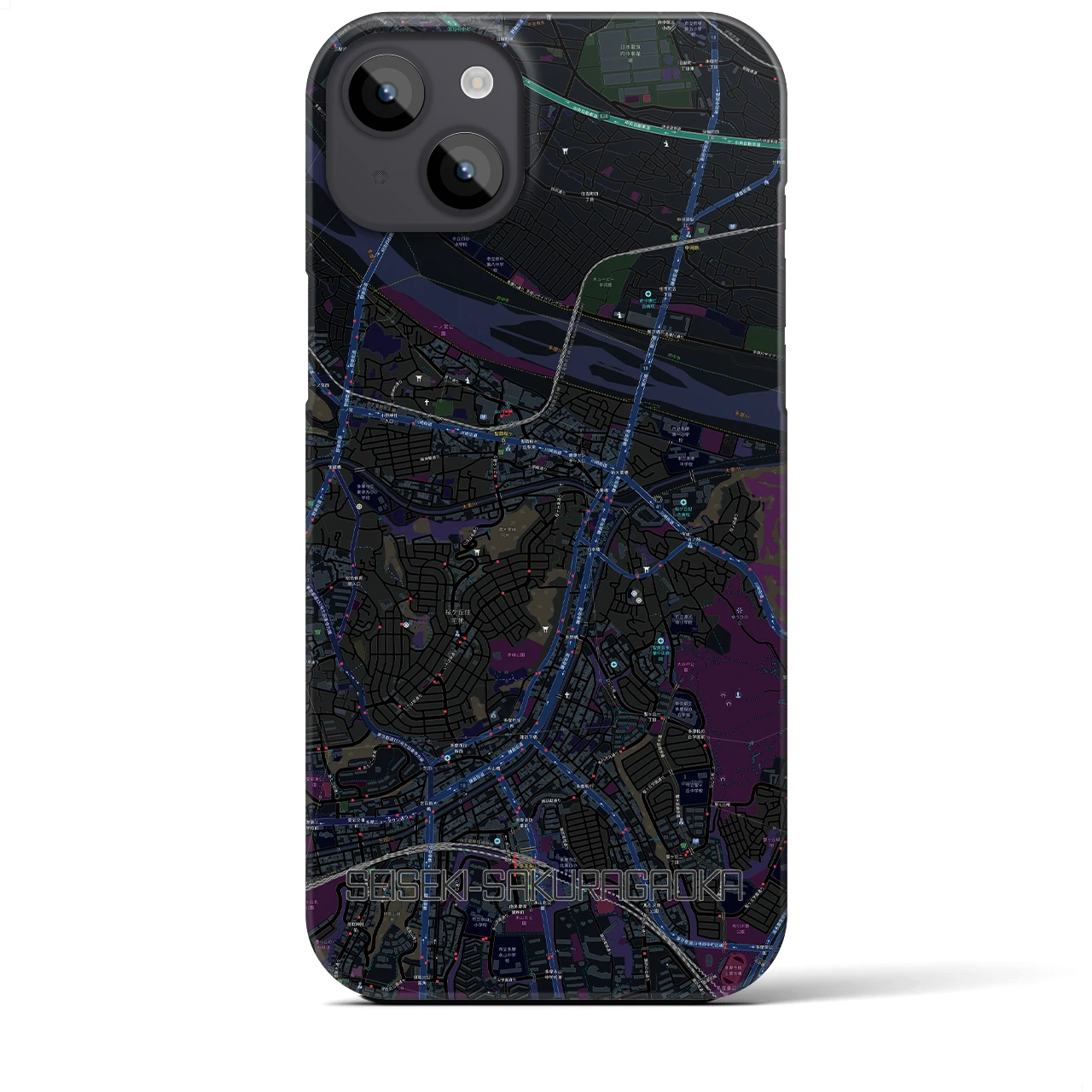 【聖蹟桜ヶ丘(東京都)】地図柄iPhoneケース(バックカバータイプ)