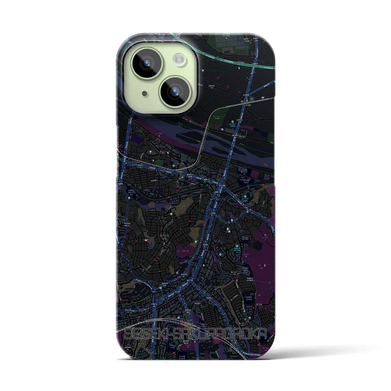 【聖蹟桜ヶ丘(東京都)】地図柄iPhoneケース(バックカバータイプ)