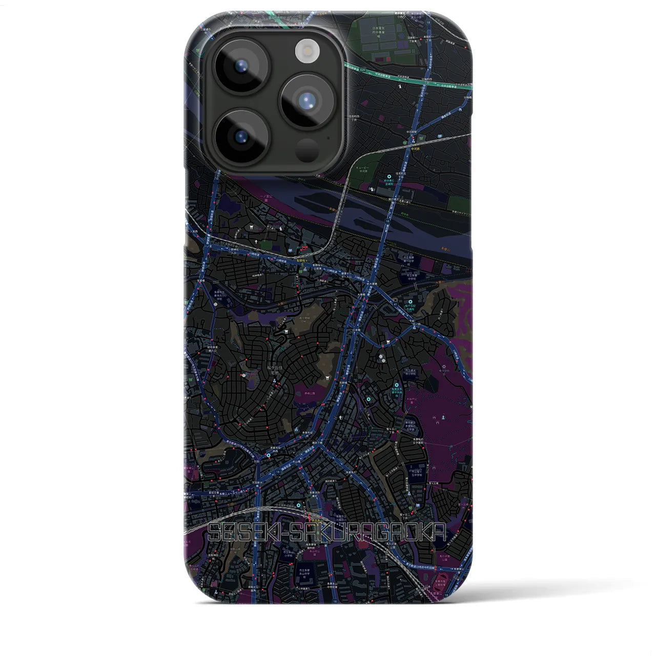 【聖蹟桜ヶ丘(東京都)】地図柄iPhoneケース(バックカバータイプ)