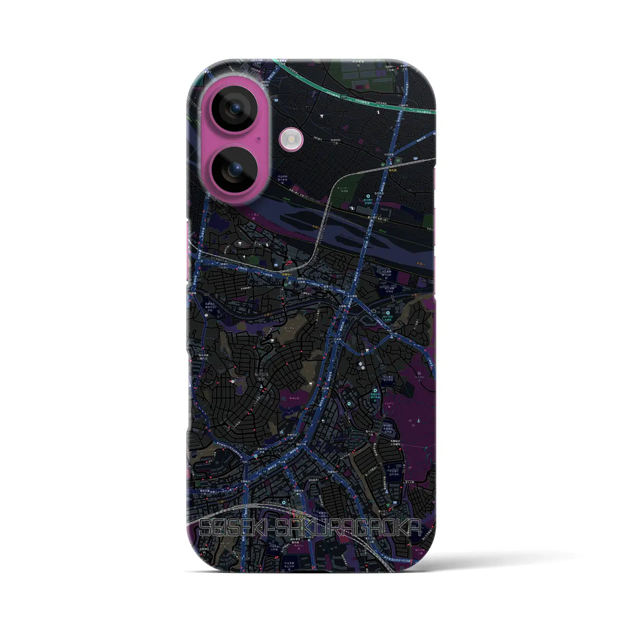 【聖蹟桜ヶ丘(東京都)】地図柄iPhoneケース(バックカバータイプ)