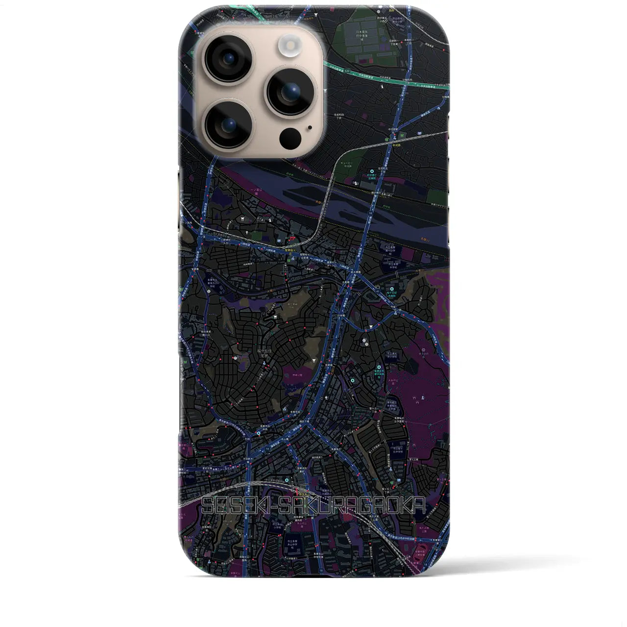 【聖蹟桜ヶ丘(東京都)】地図柄iPhoneケース(バックカバータイプ)