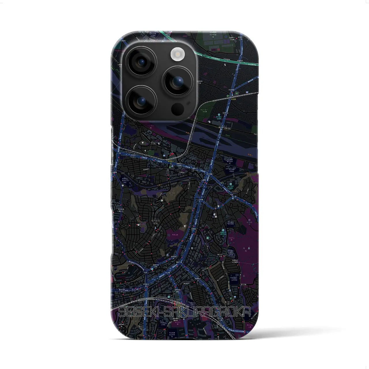 【聖蹟桜ヶ丘(東京都)】地図柄iPhoneケース(バックカバータイプ)