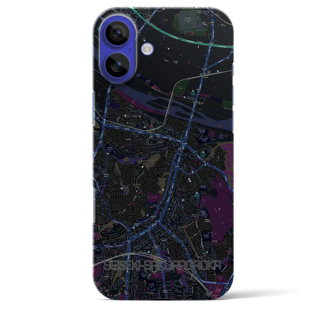 【聖蹟桜ヶ丘(東京都)】地図柄iPhoneケース(バックカバータイプ)