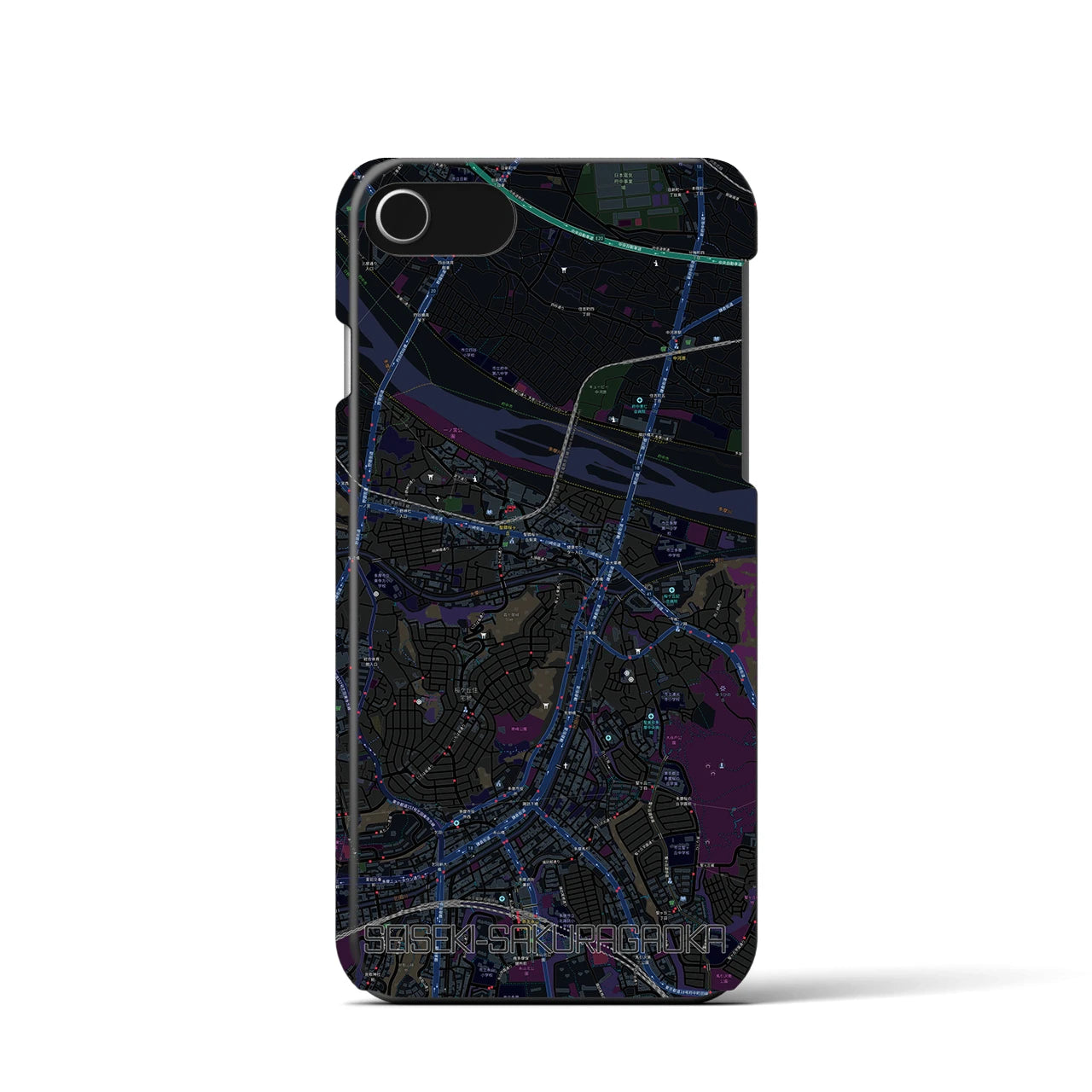 【聖蹟桜ヶ丘(東京都)】地図柄iPhoneケース(バックカバータイプ)