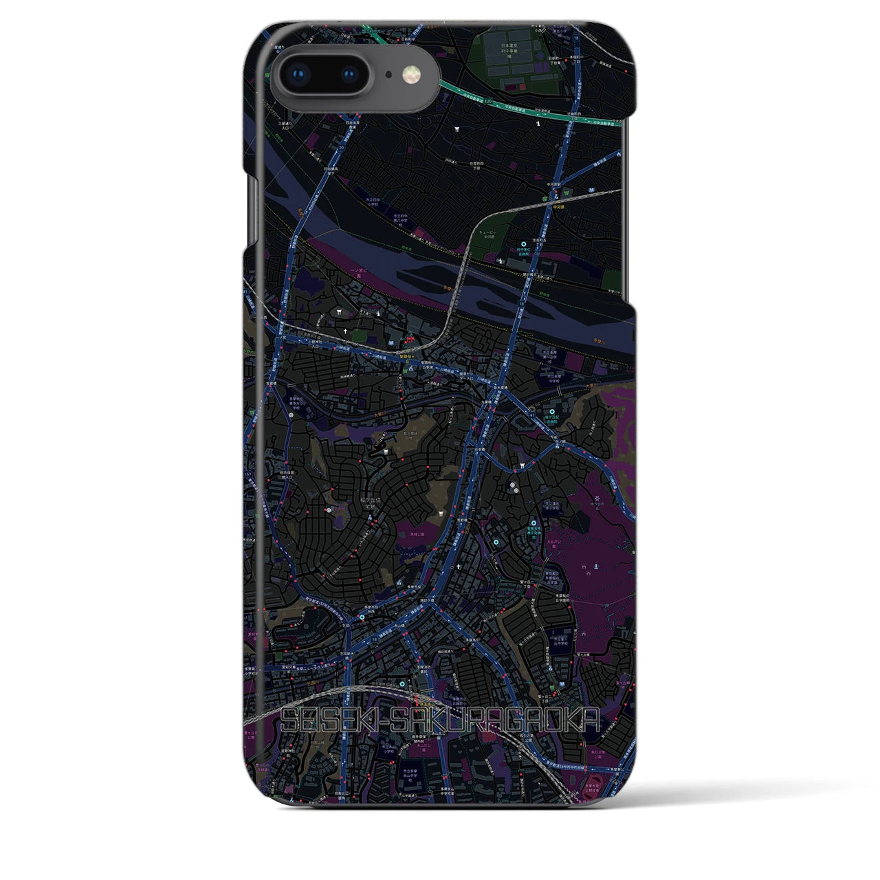 【聖蹟桜ヶ丘(東京都)】地図柄iPhoneケース(バックカバータイプ)