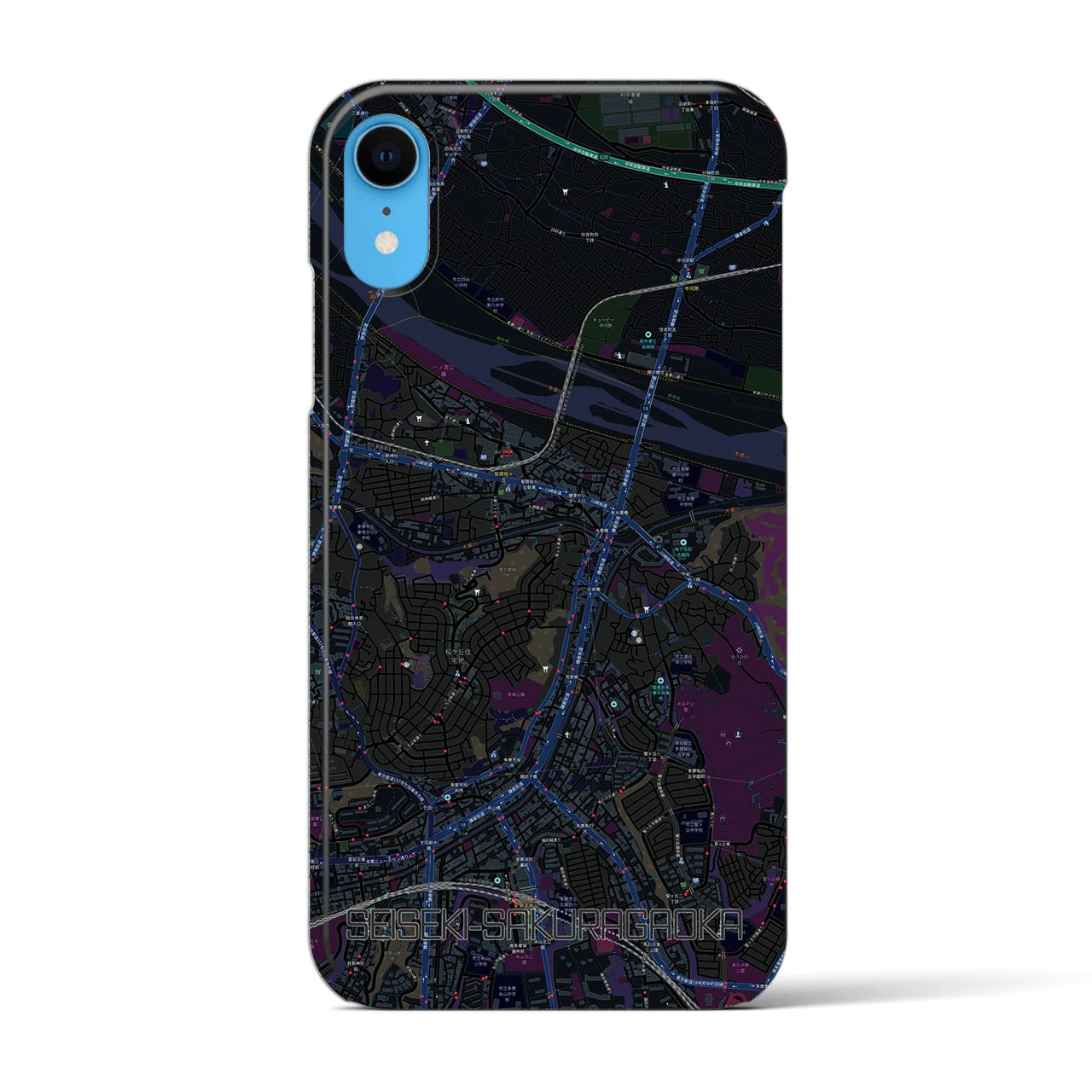 【聖蹟桜ヶ丘(東京都)】地図柄iPhoneケース(バックカバータイプ)