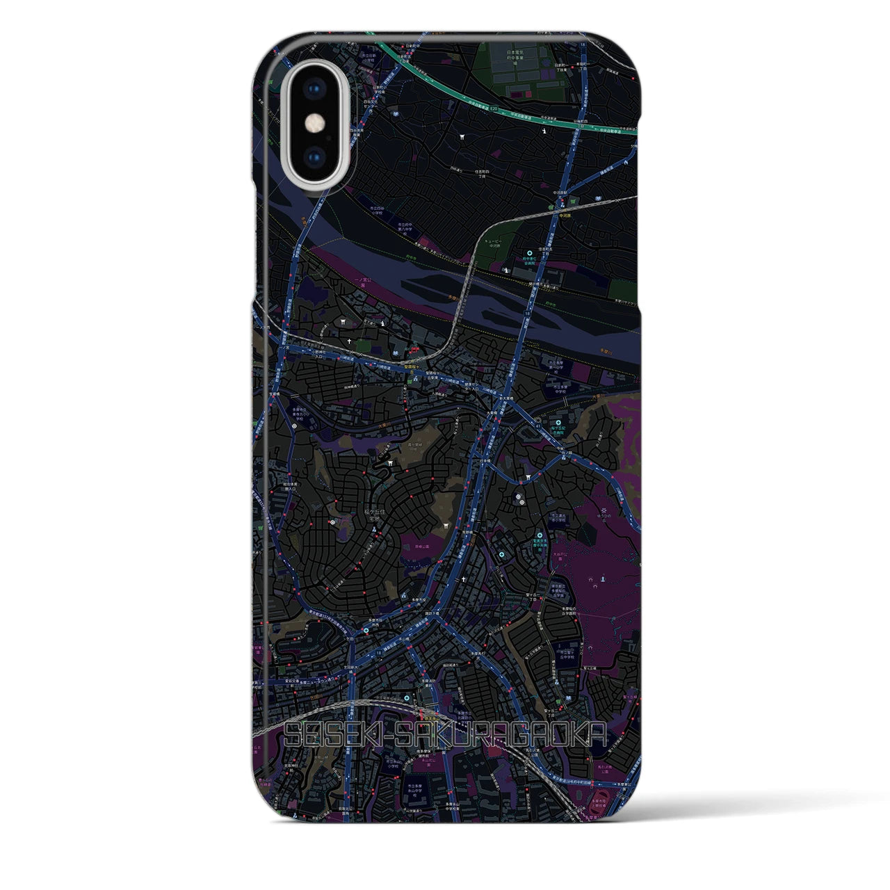 【聖蹟桜ヶ丘(東京都)】地図柄iPhoneケース(バックカバータイプ)
