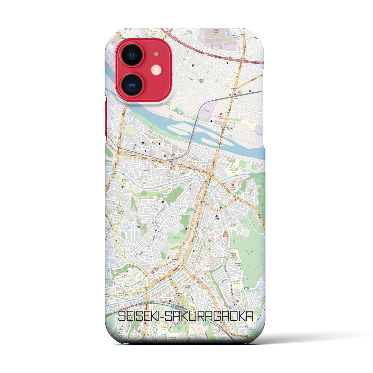 【聖蹟桜ヶ丘(東京都)】地図柄iPhoneケース(バックカバータイプ)