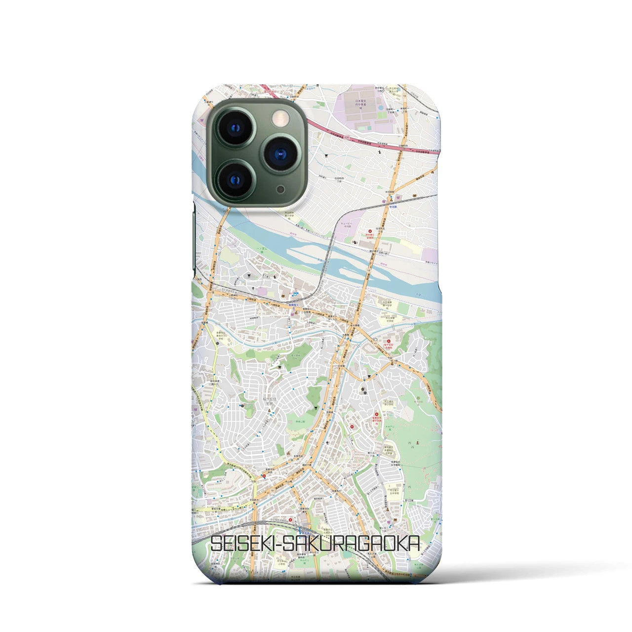 【聖蹟桜ヶ丘(東京都)】地図柄iPhoneケース(バックカバータイプ)