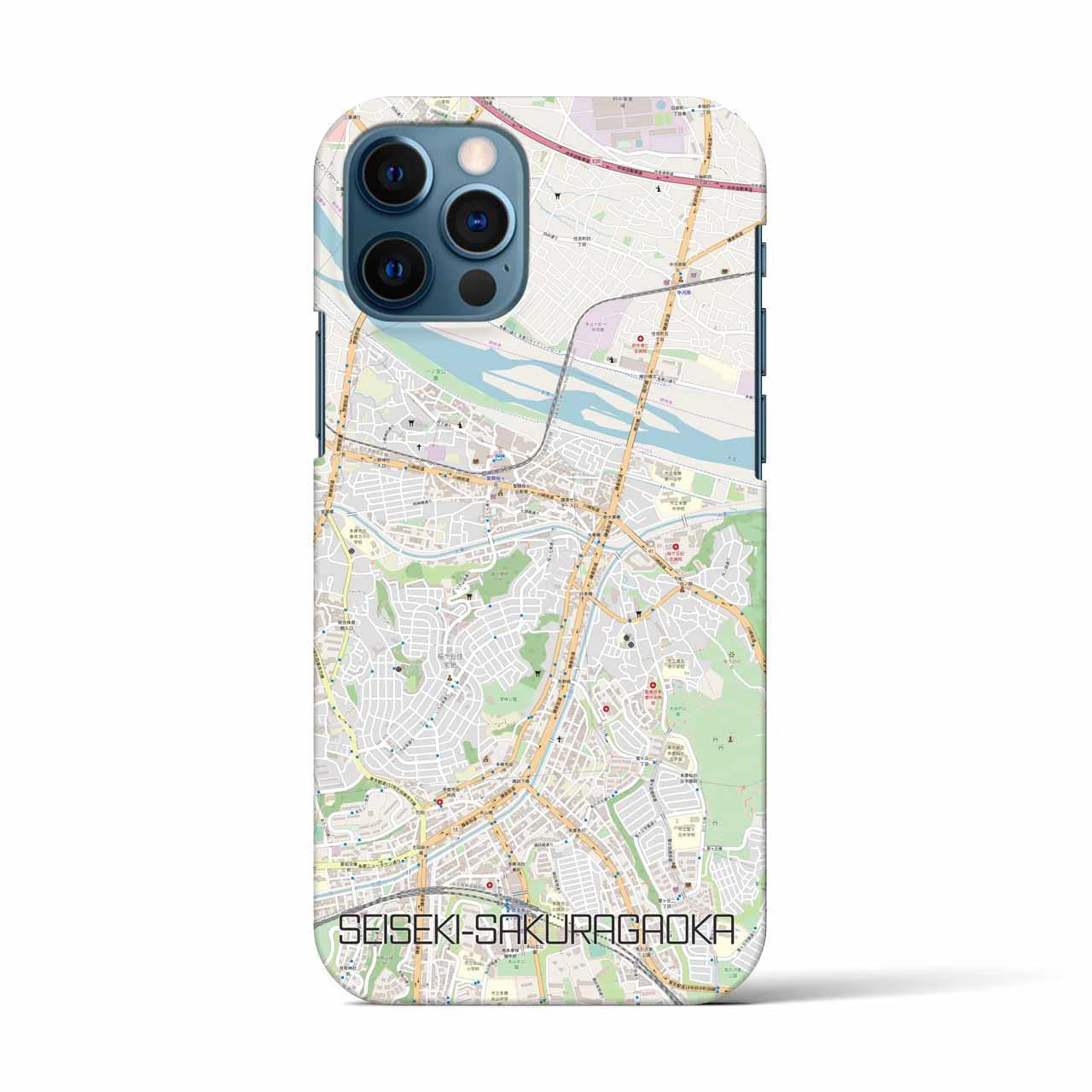 【聖蹟桜ヶ丘(東京都)】地図柄iPhoneケース(バックカバータイプ)
