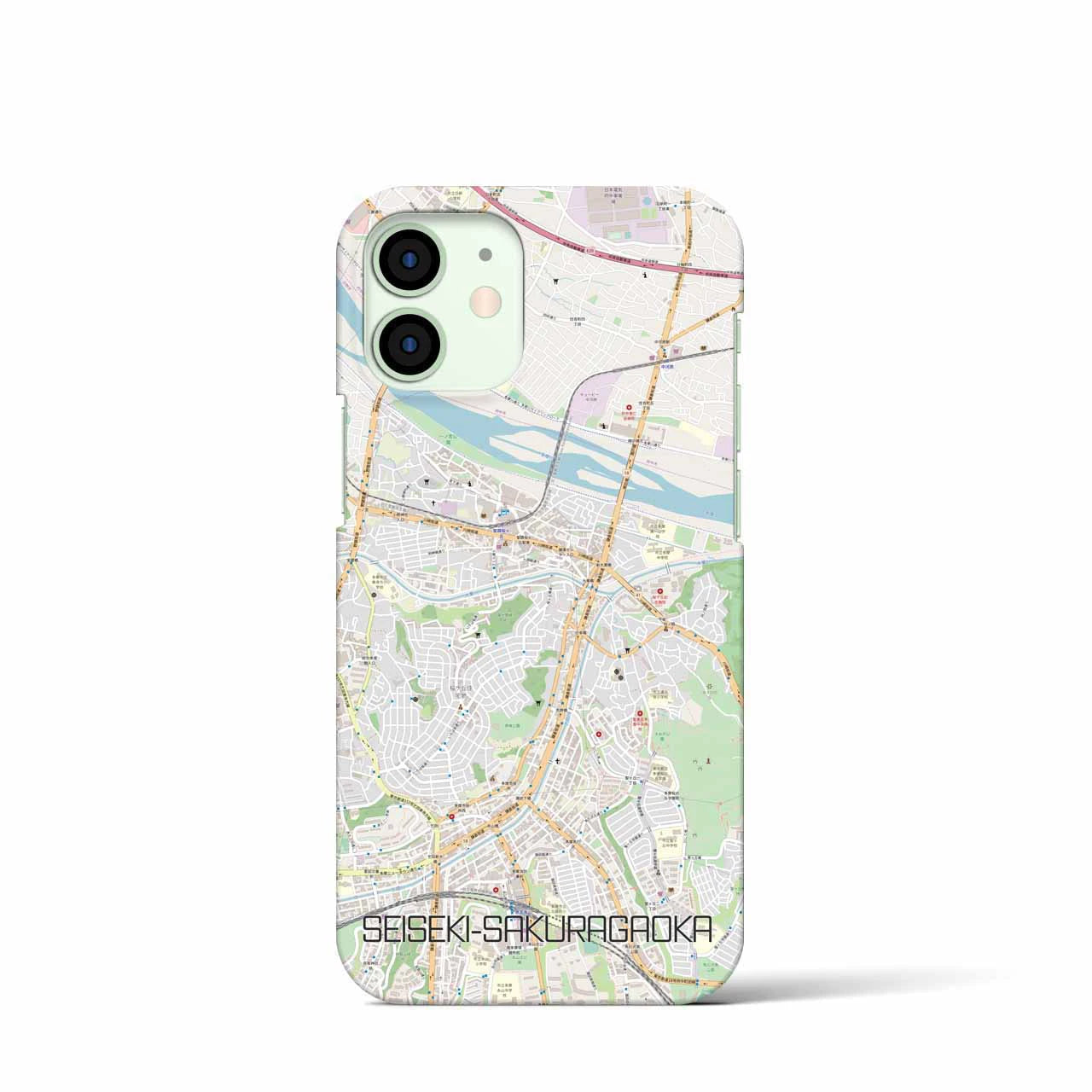 【聖蹟桜ヶ丘(東京都)】地図柄iPhoneケース(バックカバータイプ)