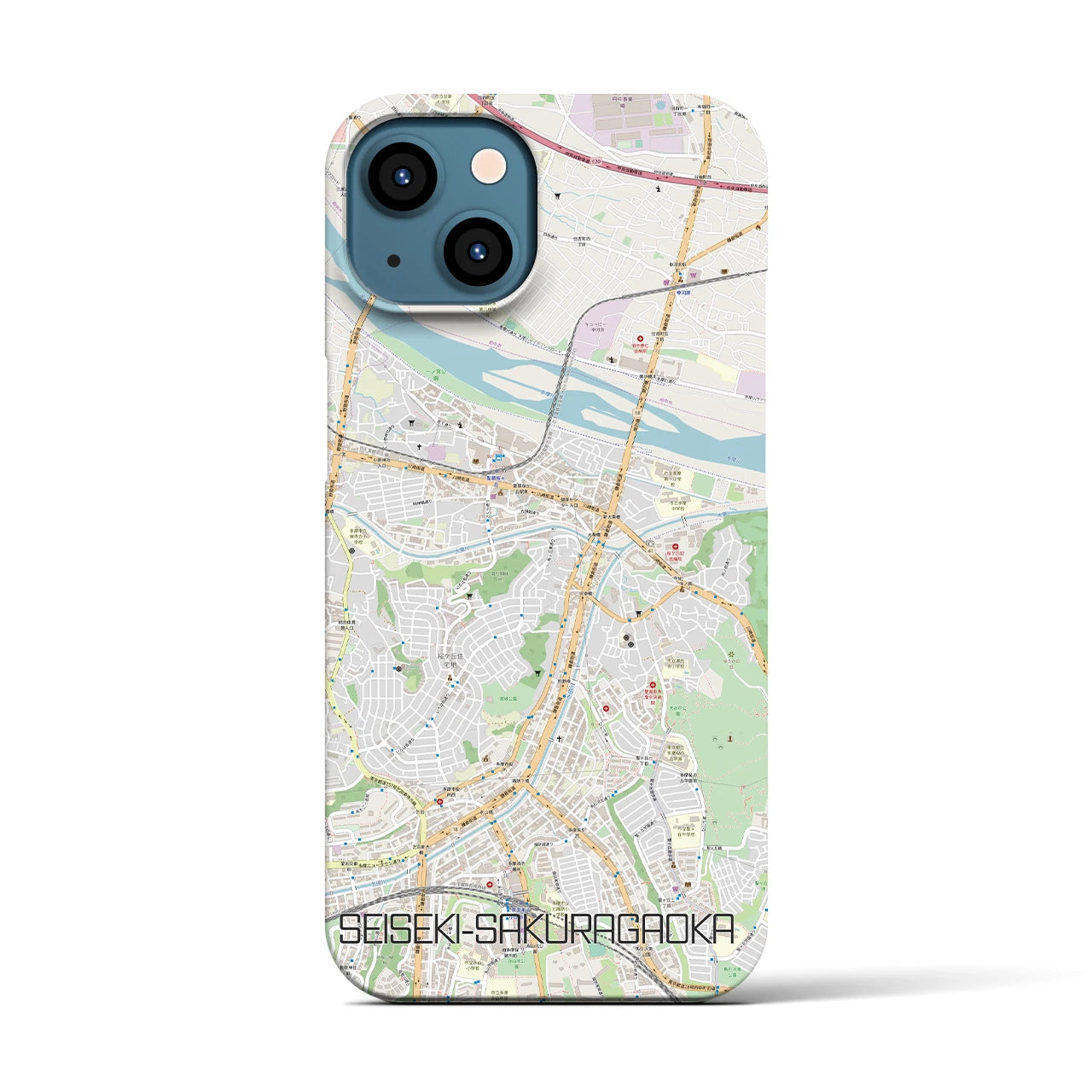 【聖蹟桜ヶ丘(東京都)】地図柄iPhoneケース(バックカバータイプ)