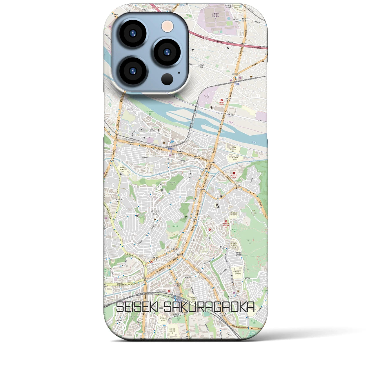【聖蹟桜ヶ丘(東京都)】地図柄iPhoneケース(バックカバータイプ)