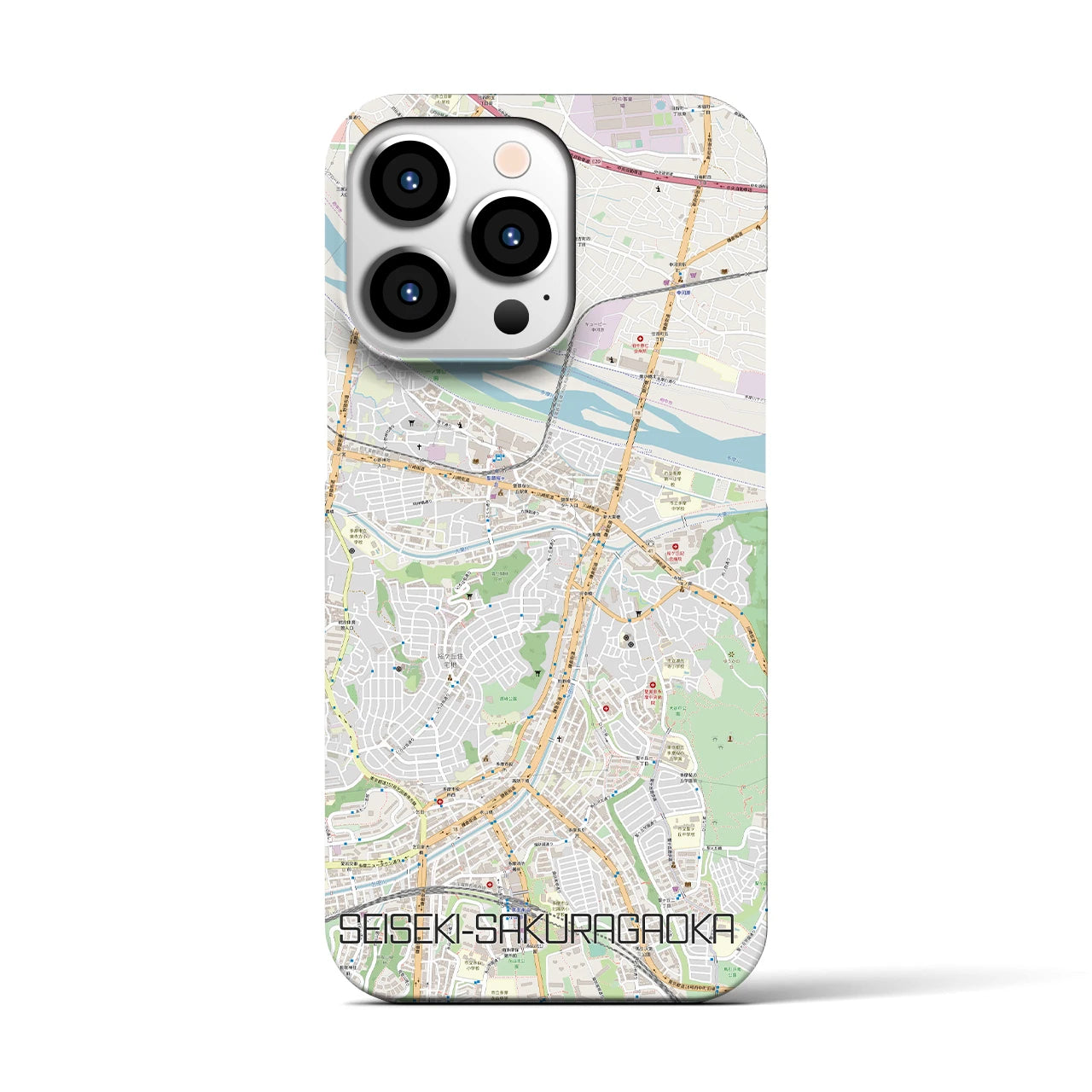 【聖蹟桜ヶ丘(東京都)】地図柄iPhoneケース(バックカバータイプ)