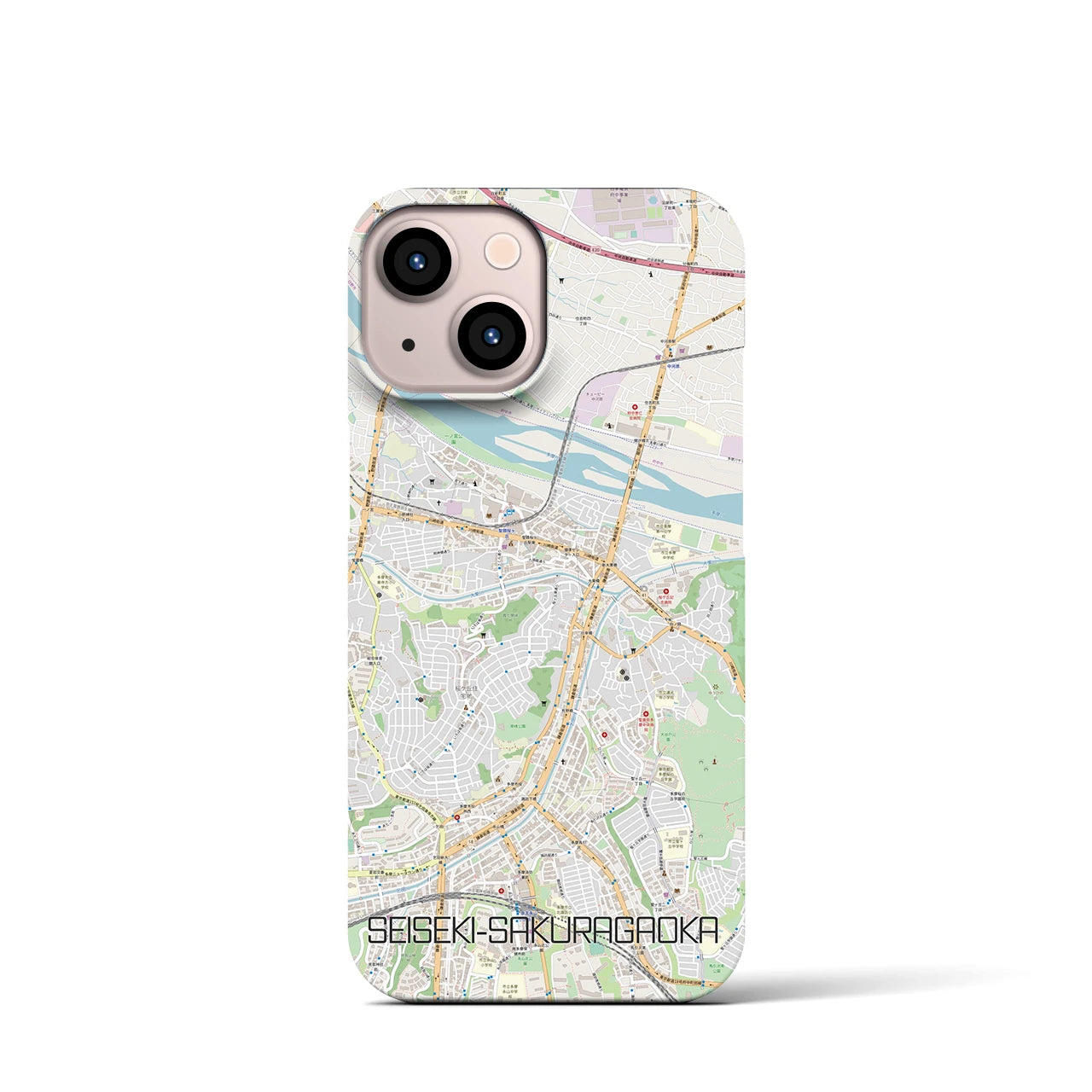【聖蹟桜ヶ丘(東京都)】地図柄iPhoneケース(バックカバータイプ)