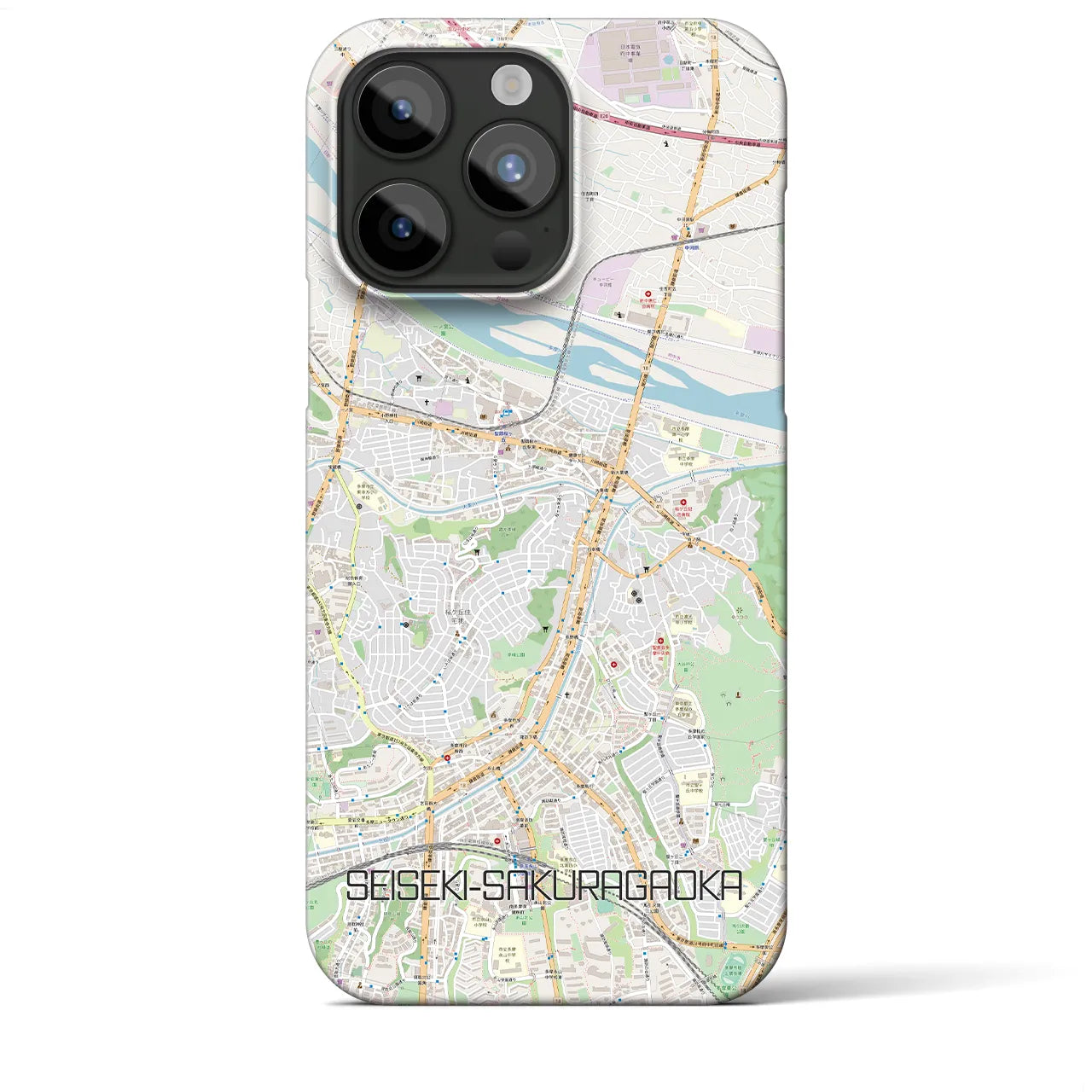 【聖蹟桜ヶ丘(東京都)】地図柄iPhoneケース(バックカバータイプ)