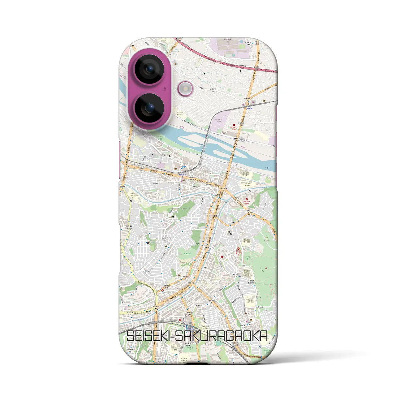 【聖蹟桜ヶ丘(東京都)】地図柄iPhoneケース(バックカバータイプ)