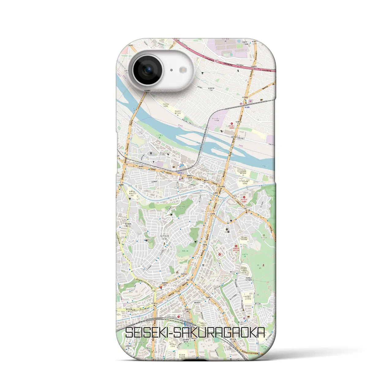 【聖蹟桜ヶ丘(東京都)】地図柄iPhoneケース(バックカバータイプ)