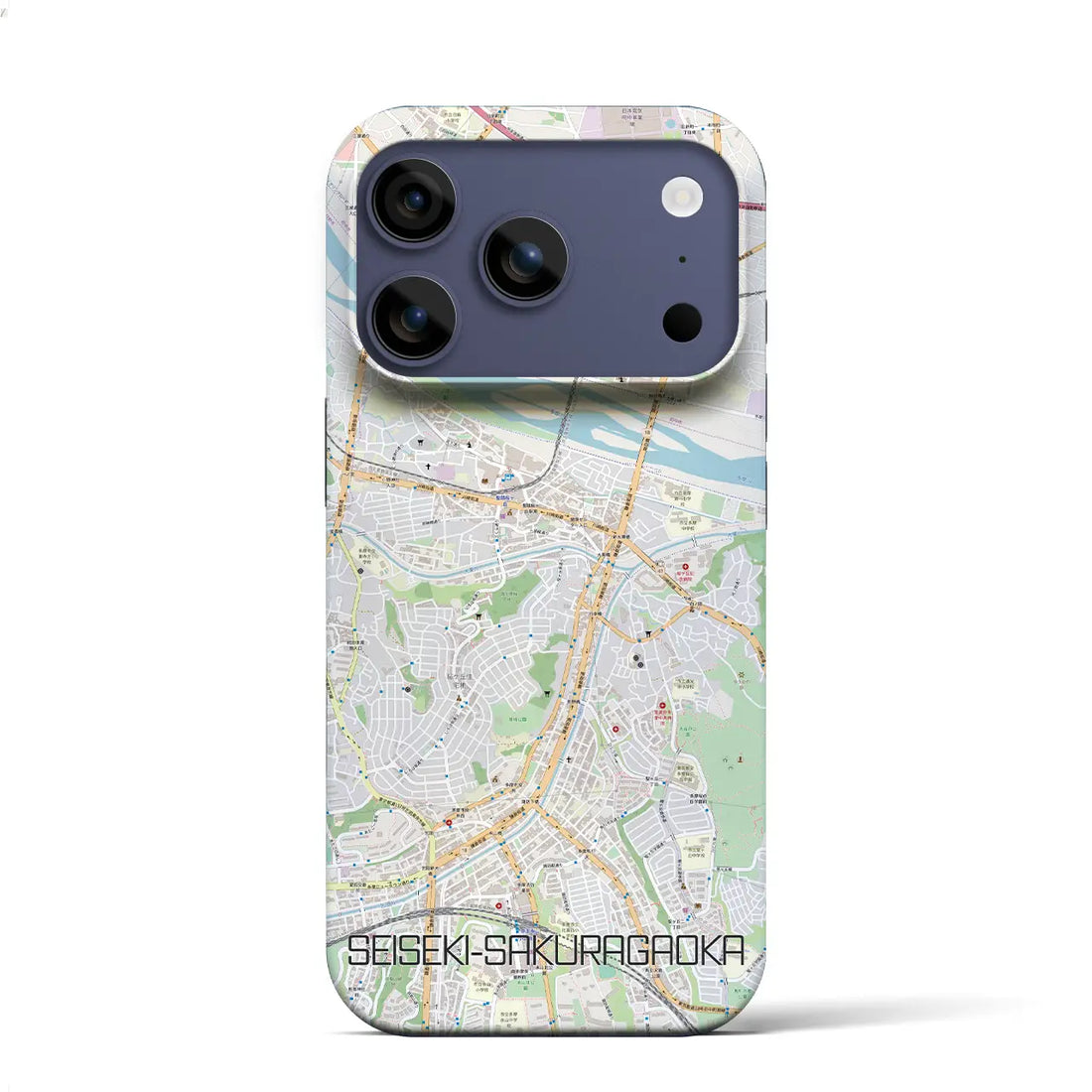 【聖蹟桜ヶ丘(東京都)】地図柄iPhoneケース(バックカバータイプ)ナチュラル・iPhone 17 Pro Max 用