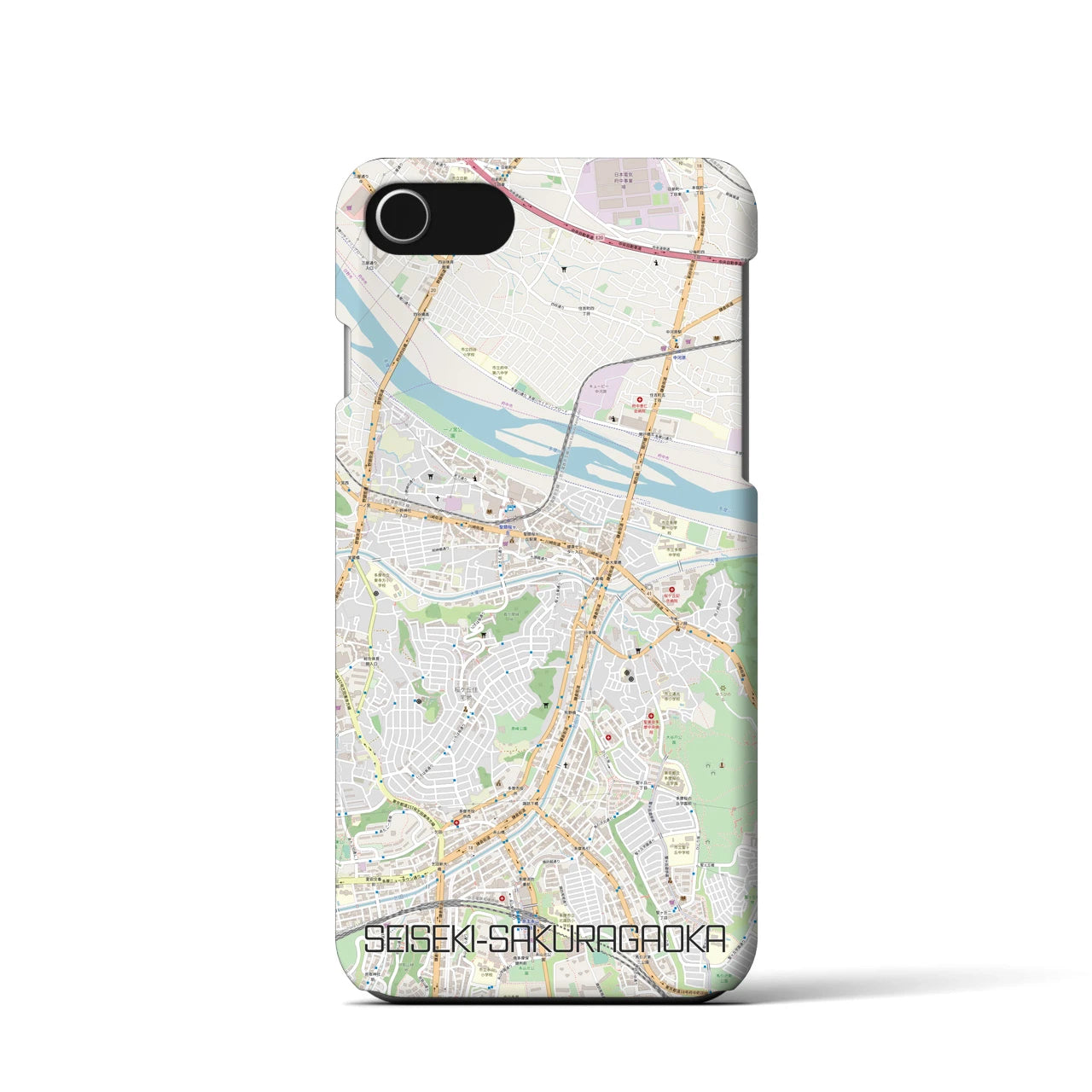 【聖蹟桜ヶ丘(東京都)】地図柄iPhoneケース(バックカバータイプ)