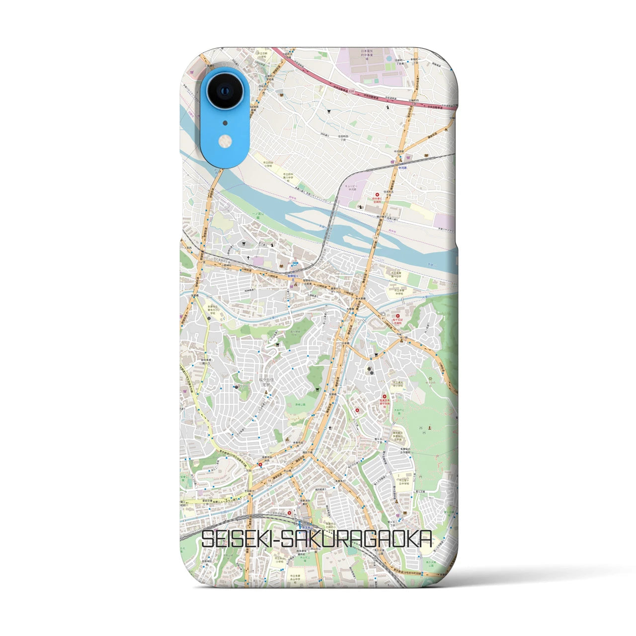 【聖蹟桜ヶ丘(東京都)】地図柄iPhoneケース(バックカバータイプ)