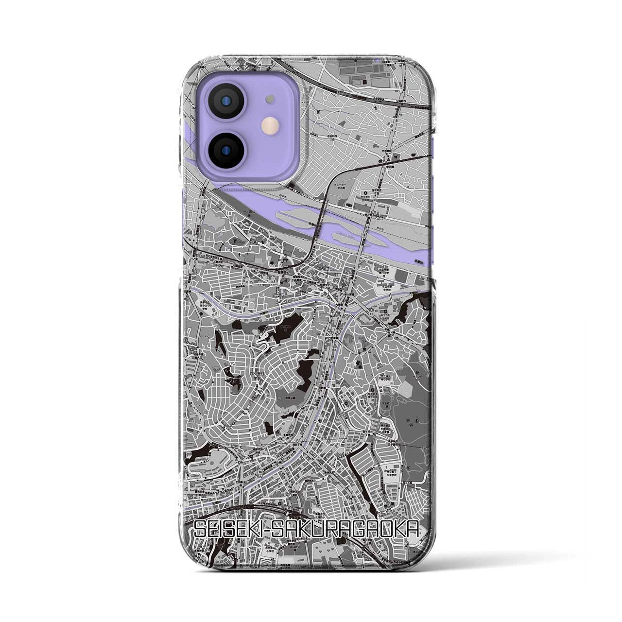 【聖蹟桜ヶ丘(東京都)】地図柄iPhoneケース(クリアタイプ)