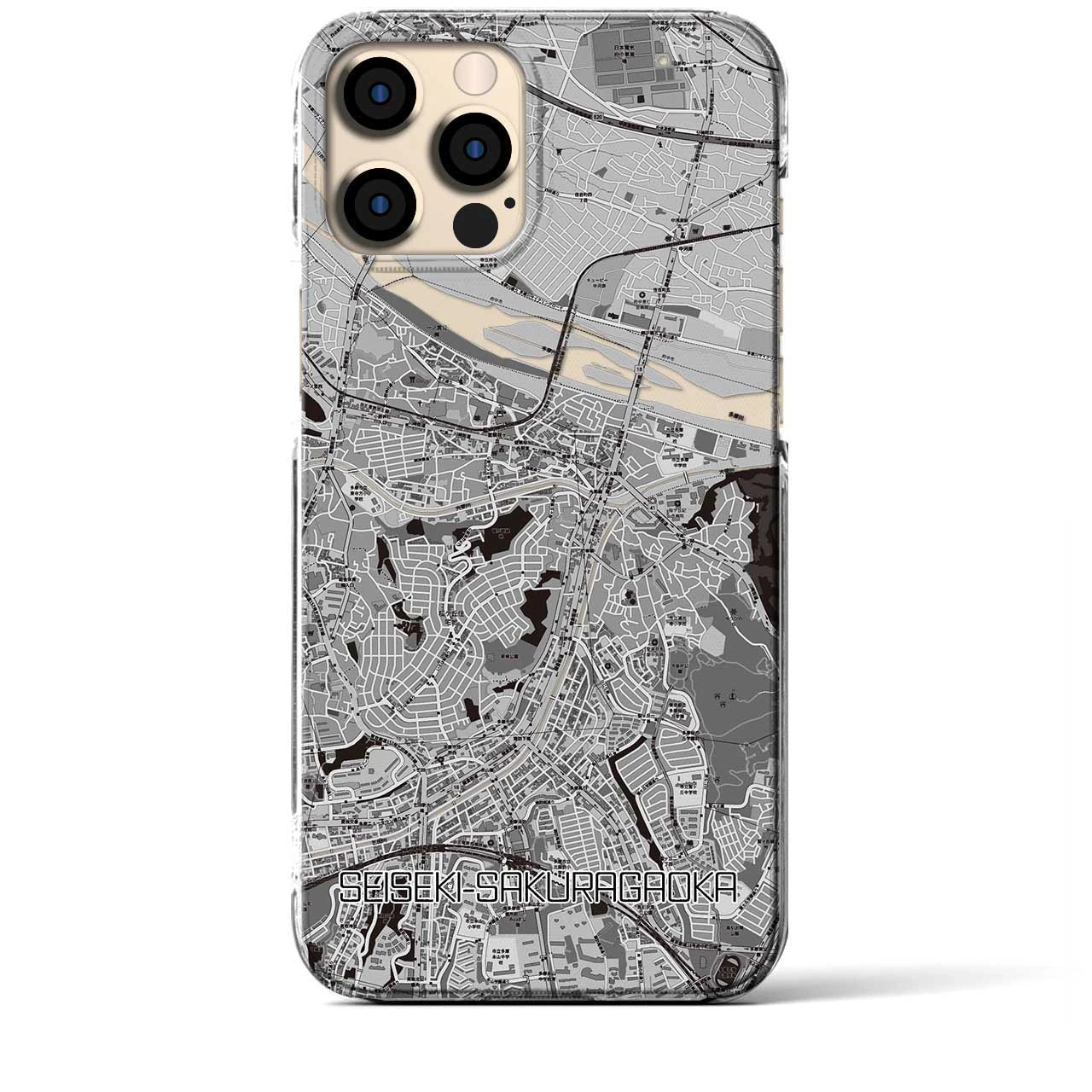 【聖蹟桜ヶ丘(東京都)】地図柄iPhoneケース(クリアタイプ)