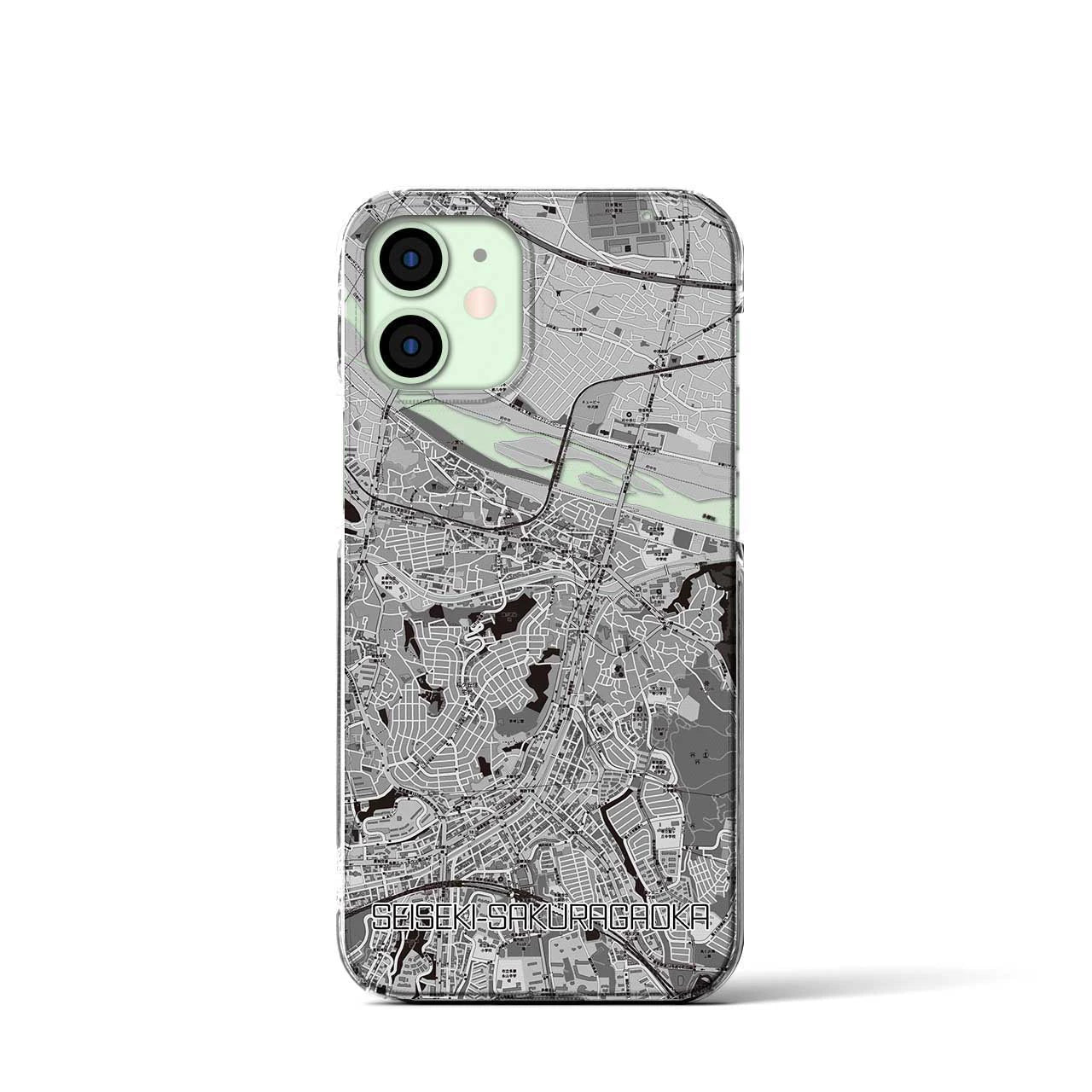 【聖蹟桜ヶ丘(東京都)】地図柄iPhoneケース(クリアタイプ)