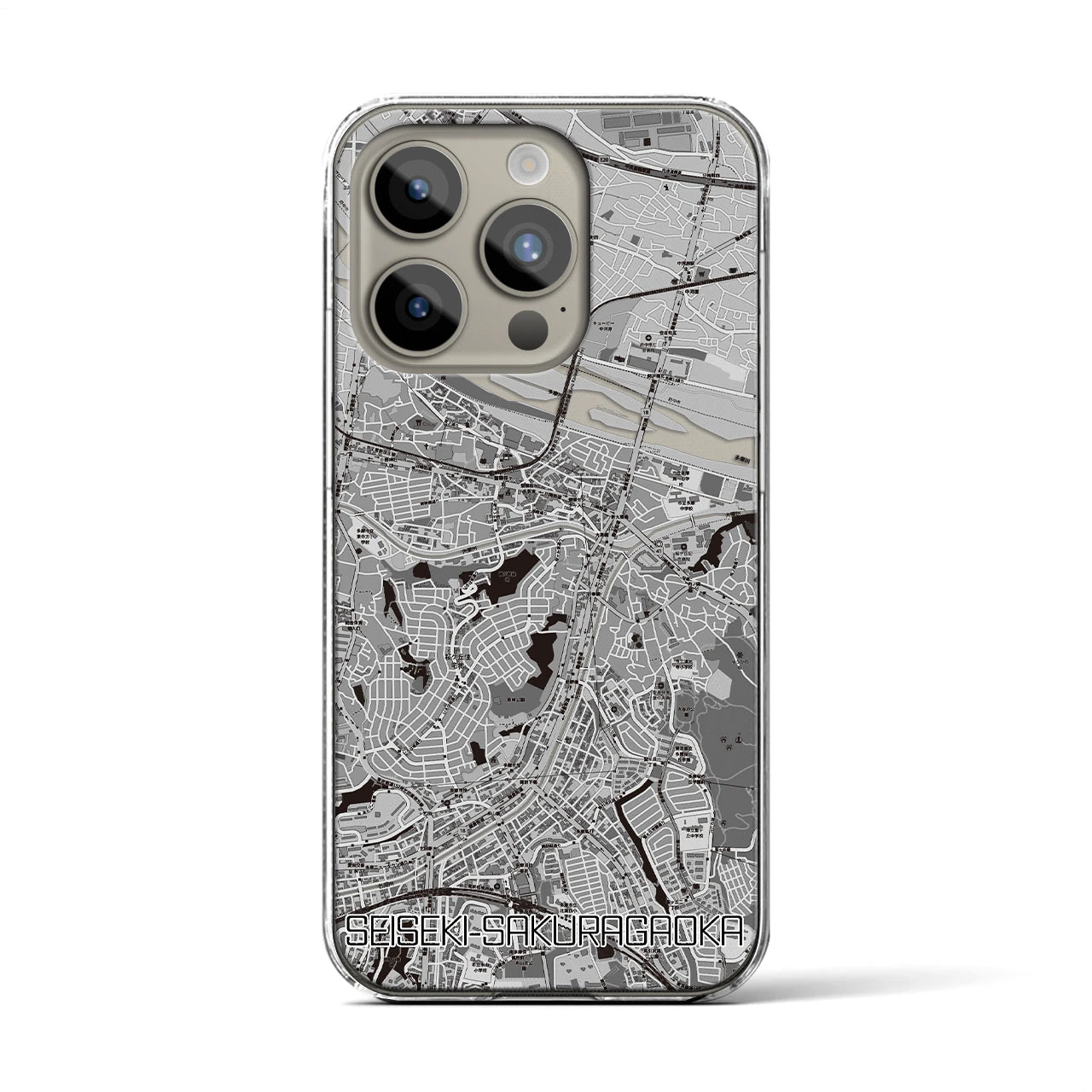 【聖蹟桜ヶ丘(東京都)】地図柄iPhoneケース(クリアタイプ)