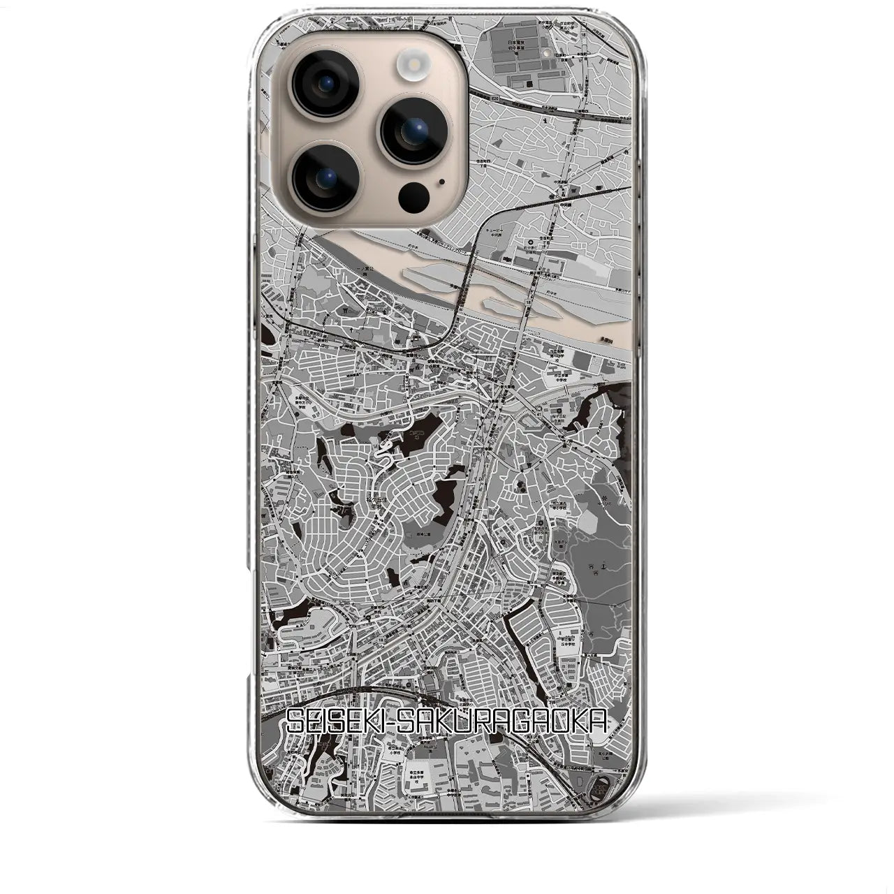 【聖蹟桜ヶ丘(東京都)】地図柄iPhoneケース(クリアタイプ)