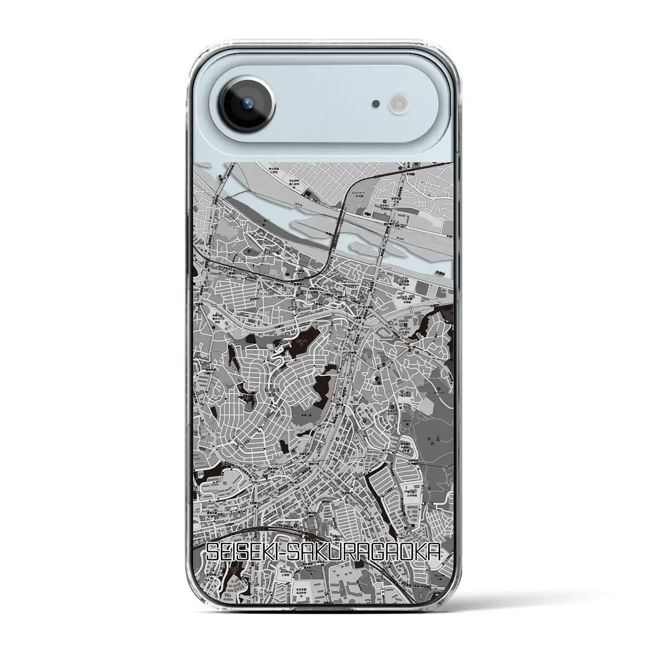 【聖蹟桜ヶ丘(東京都)】地図柄iPhoneケース(クリアタイプ)