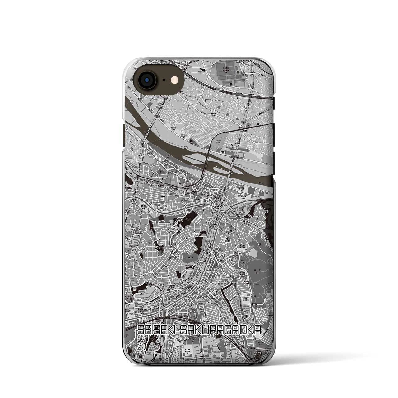 【聖蹟桜ヶ丘(東京都)】地図柄iPhoneケース(クリアタイプ)