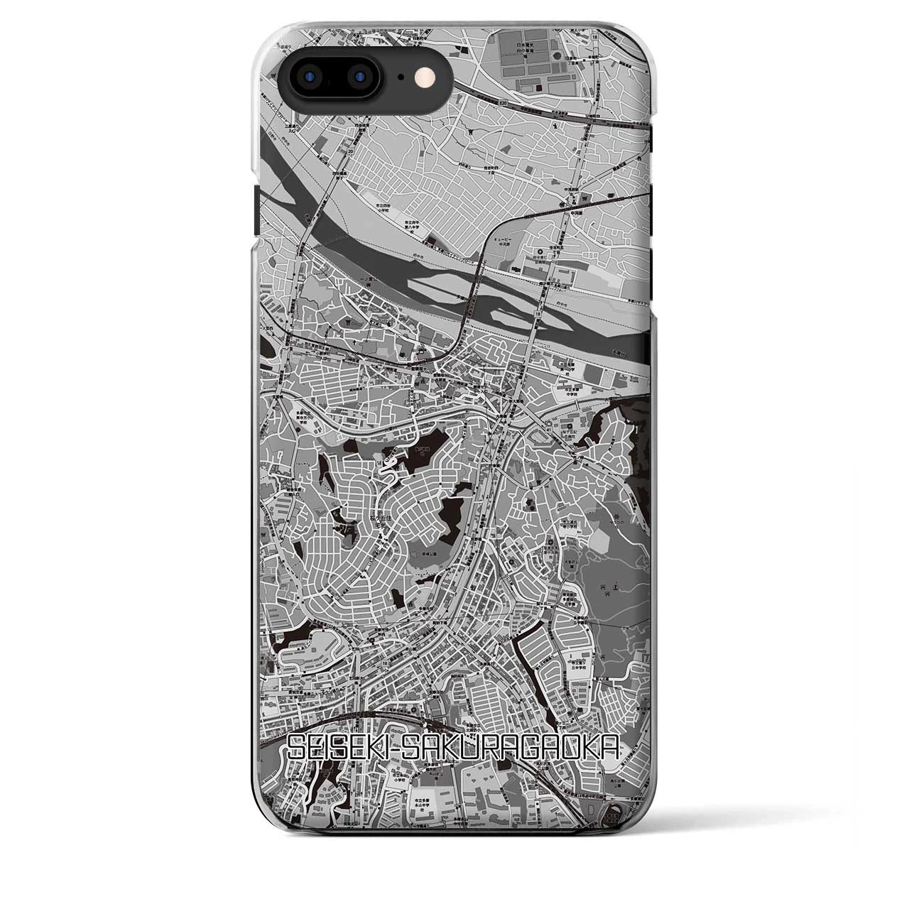 【聖蹟桜ヶ丘(東京都)】地図柄iPhoneケース(クリアタイプ)