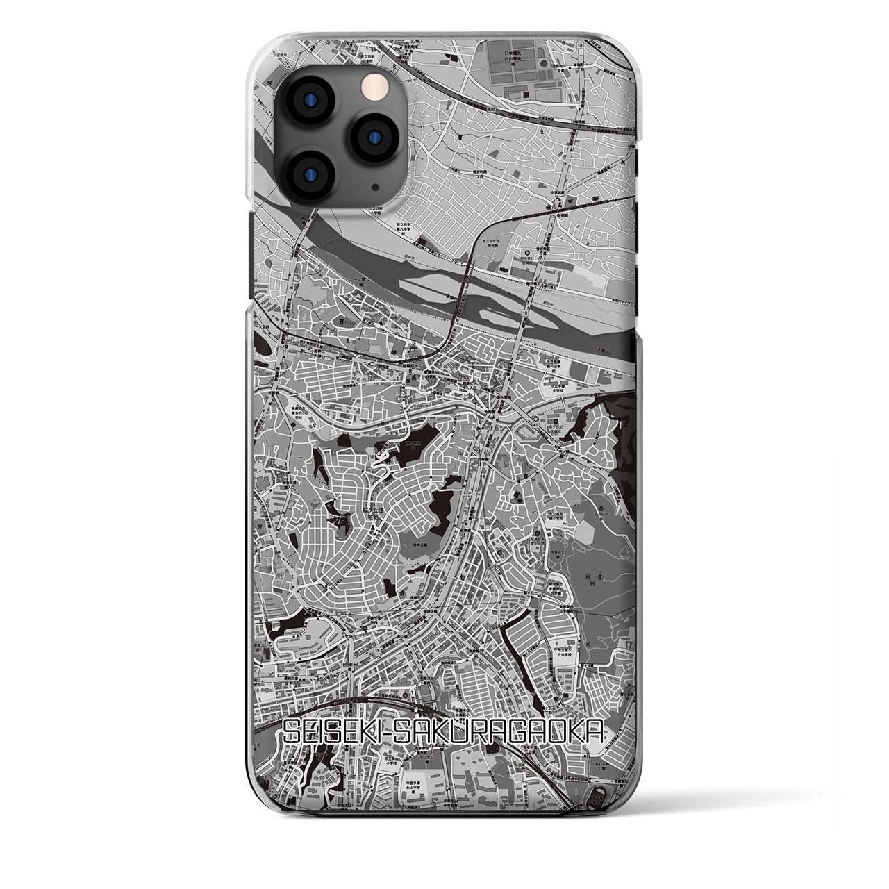 【聖蹟桜ヶ丘(東京都)】地図柄iPhoneケース(クリアタイプ)