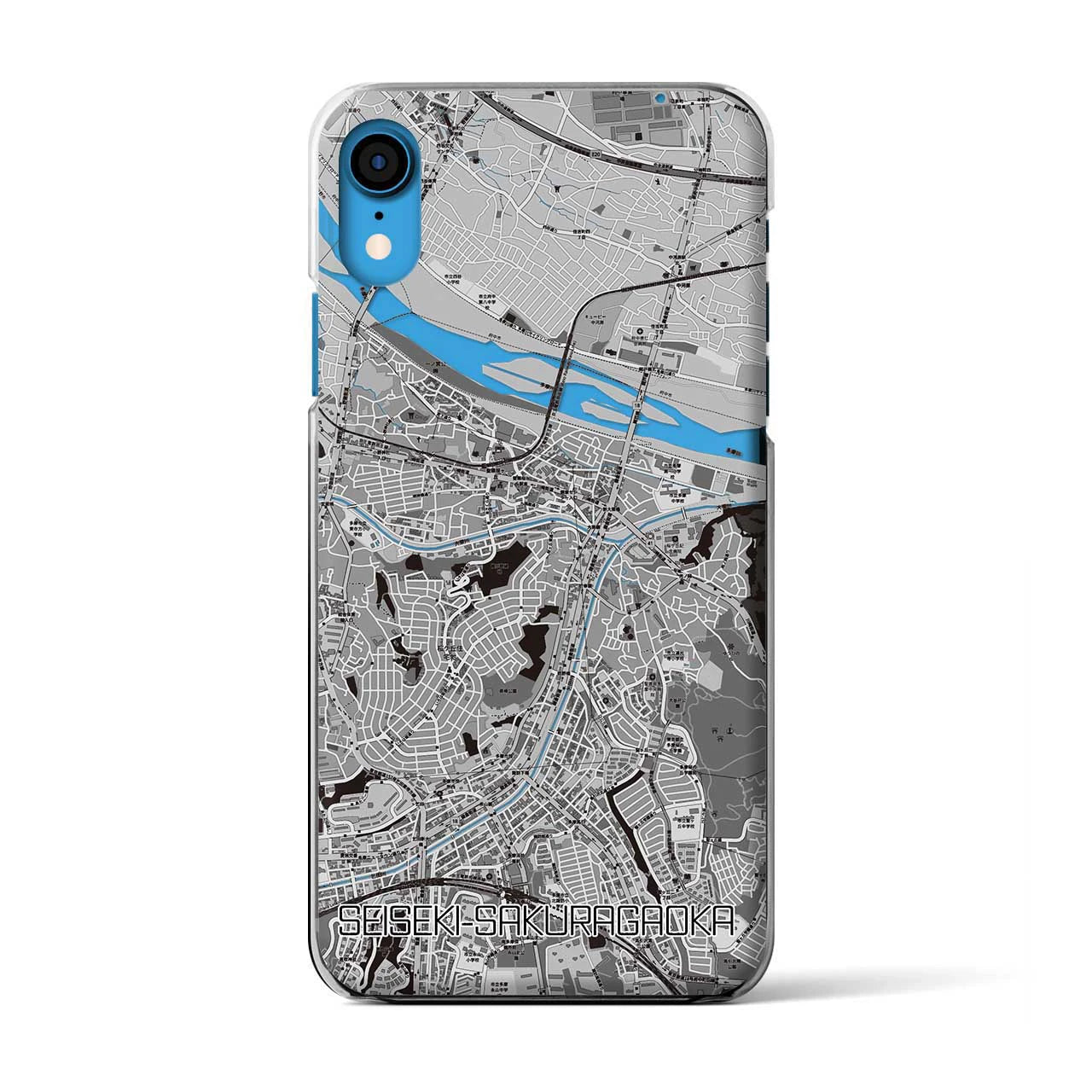 【聖蹟桜ヶ丘(東京都)】地図柄iPhoneケース(クリアタイプ)