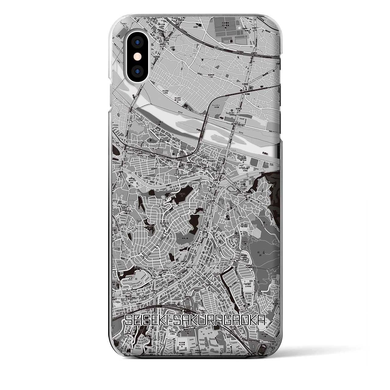 【聖蹟桜ヶ丘(東京都)】地図柄iPhoneケース(クリアタイプ)