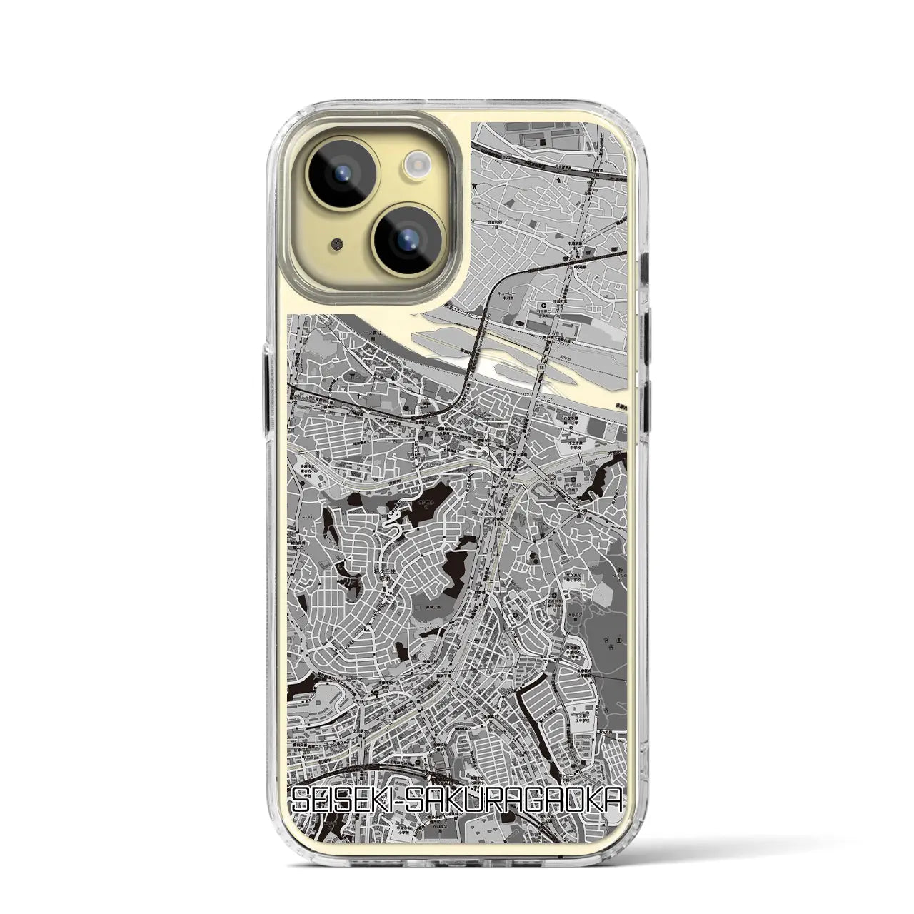 【聖蹟桜ヶ丘(東京都)】地図柄iPhoneケース(MagSafeタイプ)