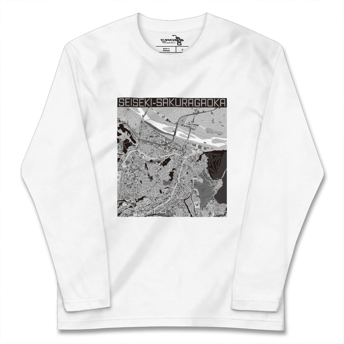【聖蹟桜ヶ丘(東京都)】地図柄ロングスリーブTシャツ